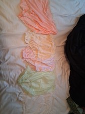Mixed Lot Of 5 Vintage Nylon  Cotton Granny Panties Size 10