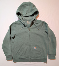 Carhartt Hoodie Youth L 12-14 Sage Green Full Zip Relaxed Sweatshirt Workwear