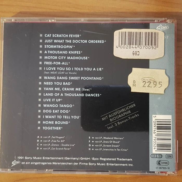 TED NUGENT the very best of DADC AUSTRIA EX/EX (CD Album, Pop, Sony) - Bild 4 von 4