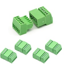 5 Set 5 Pin 2.54mm Pitch Screw Terminal Block Connector for 26-18AWG, Pluggab...