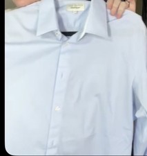 Ted Baker London Endurance Men  s Size 17 34/35 Blue Button Up Dress Shirt 30