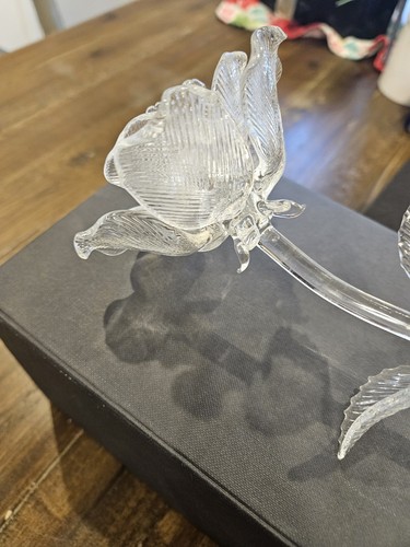 Waterford Crystal FLEUROLOGY Clear White Rose with box 14.5" - Picture 7 of 8