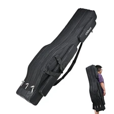 LEOFISHING Portable 3 Layers Fishing Pole Bag Durable Oxford Folding Fishing ...