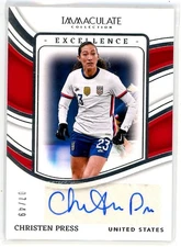 Christen Press 2023-24 Panini Immaculate Excellence Auto #EA-CP USWNT #07/49