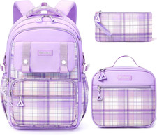 Kids Backpack for Girls, 3 PCS Waterproof Teens Girls School Backpack with Lunch
