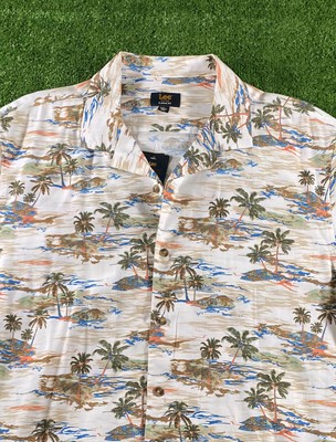 Lee Shirt Mens XL Island Scenes AOP Short Sleeves Classic Fit Button Up NWT