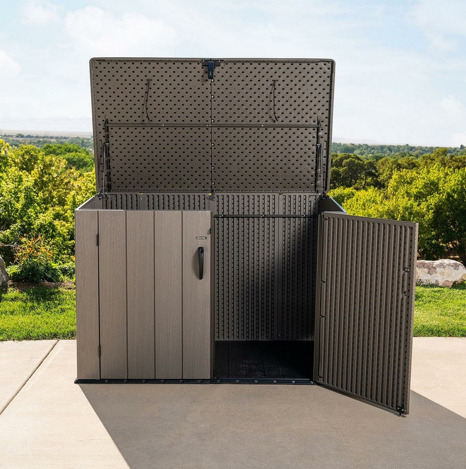 Outdoor Storage Box Hard Plastic Horizontal Storage Shed 561 Gallon 71