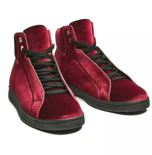 Zara Man Sneakers US 8 EU 41 Velvet Boots High Top Burgundy Maroon 5520/20 New! - Picture 1 of 10