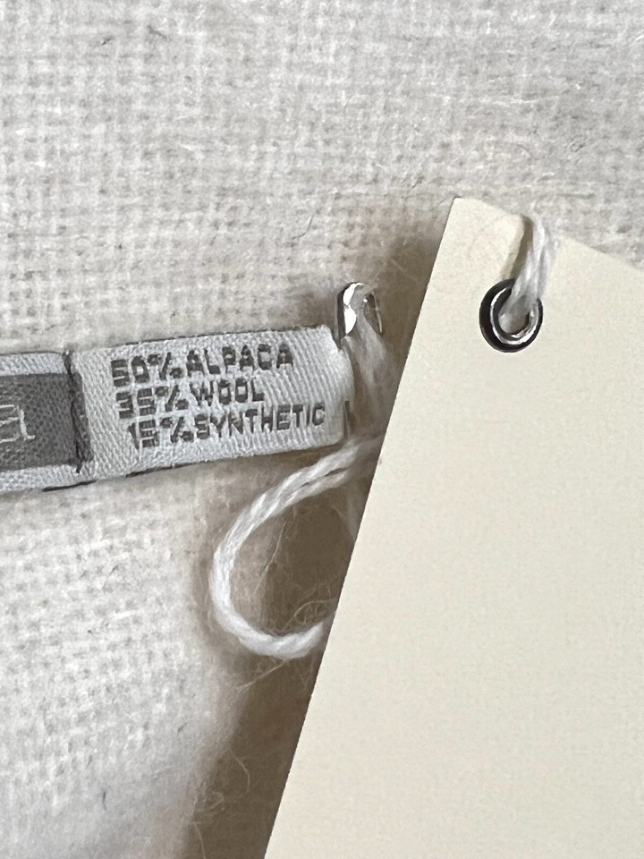 Alicia Adams Alpaca Wool Blend Patmos Throw Blanket Cream Ivory 51” X