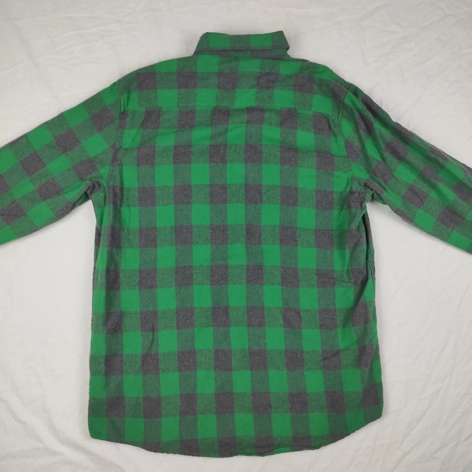 Wet Coast Breawing Co S Green Plaid Flannel Shirt 100% Cotton - Image 3 of 4
