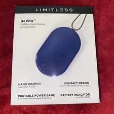 Limitless Revita Portable Hand Warmer and Powwr Bank, Fits iphone Andriod USB C
