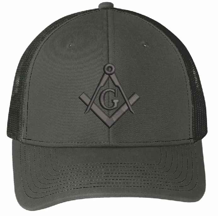 Sombrero de camionero bordado masónico (MALLA TRASERA) artículo masónico/masónico Foto 4 de 4