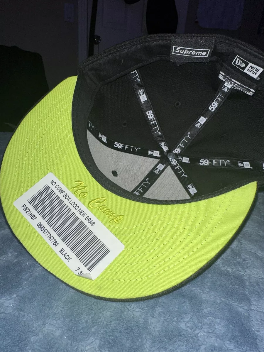 SUPREME FW21 NO COMP BOX LOGO NEW ERA BLACK/NEON GREEN BRAND NEW