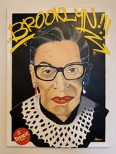 Ruth Bader Ginsburg RBG Acrylic Portrait Painting Urban Art And Graffiti Art