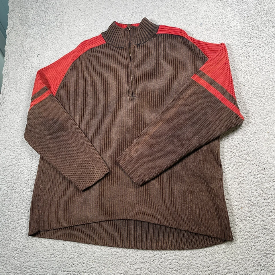 Suéter Nick Danger Para Hombre 2XL 1/4 Cremallera Manga Larga Cuello Simulado Tejido Acanalado Foto 2 de 4