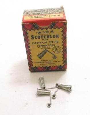 Box of 100 3M SCOTCHLOK Type M Electrical Spring Connectors - Prepaid Shipping 