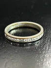 Vintage Sterling Silver White Cubic Zirconia Channel Band Ring Size 9