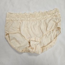 Vintage Olga Secret Hugs Panties Cream Ivory Silky Nylon Lace Band L 7 Large