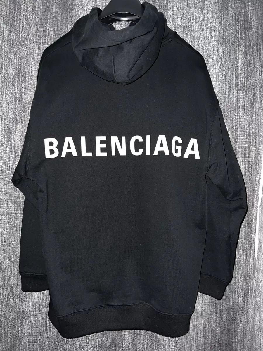 virkningsfuldhed nevø afslappet Balenciaga Back Logo Hoodie Black Small | eBay