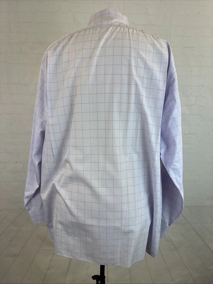 Jos. A. Bank Men’s Dress Shirt 18 35 Purple Plaid Cotton Big & Tall $148 - Image 4 of 4