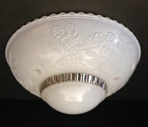 Vintage 10 Pale Blue Glass Art Deco Ceiling Light Fixture Antique