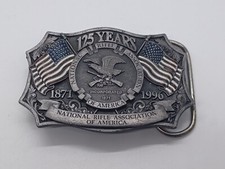 NRA 125 Years Belt Buckle - 1871-1996 - Vintage Commemorative - USA  .XTT483