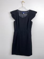 J CREW 100% Wool Cap Sleeve Black Knee Length Sheath Dress Office Wear Size 2