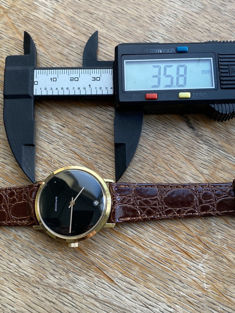 Vintage Mens Sandoz Watch Black Dial Date Mint Conditions Vintage Mens Sandoz Watch Black Dial Date Mint Conditions