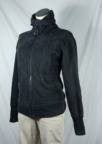 Lululemon Calm & Cozy Jacket Black Full Zip Thumb Holes Women's Size 6