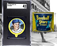 1973 Topps Candy Lids - Tom Seaver WITH Container/Cup! - Super Rare combo! SGC 4