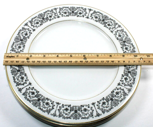 Vintage Set 4 Used Carlton Fontaine Fine China Japan 10.25” Dinner Plates - Picture 2 of 4