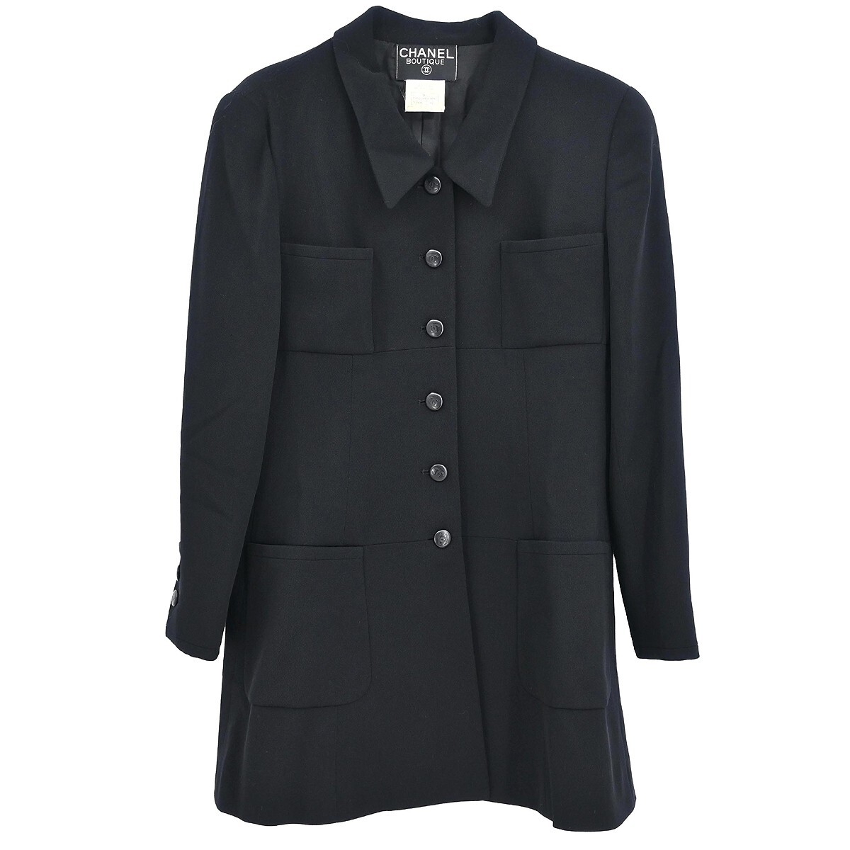 CHANEL ジャケット Chanel Single Breasted Jacket Black 96C #42 124632 | eBay