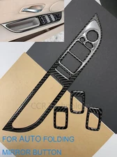 Real Carbon Fiber Window Switch Auto Folding Mirror Cover Fits 04-10 E60 530i M5