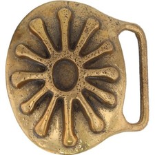 Art Brass Kutner abstract Sun Boho Hippie Modernist 1970s Vintage Belt Buckle