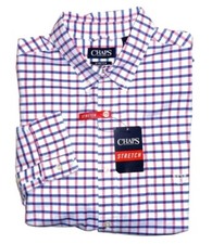 Chaps Oxford Dress Shirt Classic-Fit Button Down Long Sleeve Stretch Plaid NWT