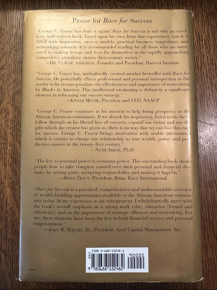 SIGNED/INSCRIBED Race for Success by George C. Fraser 1998 HC/DJ FIRST EDITION - Image 3 of 4