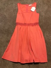 NEW Altar’d State Pink Peek A Boo Lace Waist A Line Dress Small Zip Sleeveless