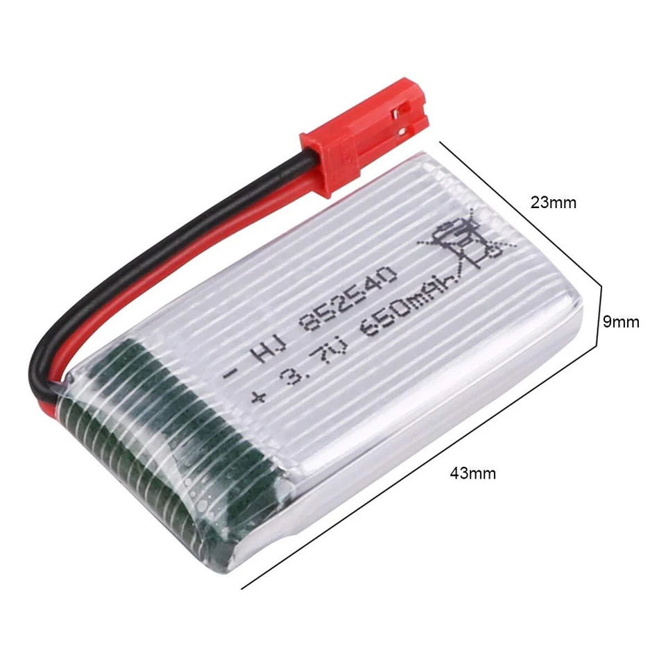2 Stücke 3,7V 650mAh Lipo Batterie Akkus JST Stecker mit USB Ladekabel RC Drohne - Bild 4 von 4