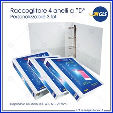 raccoglitore ad anelli a4 personalizzabili bianco x buste forate ufficio scuola