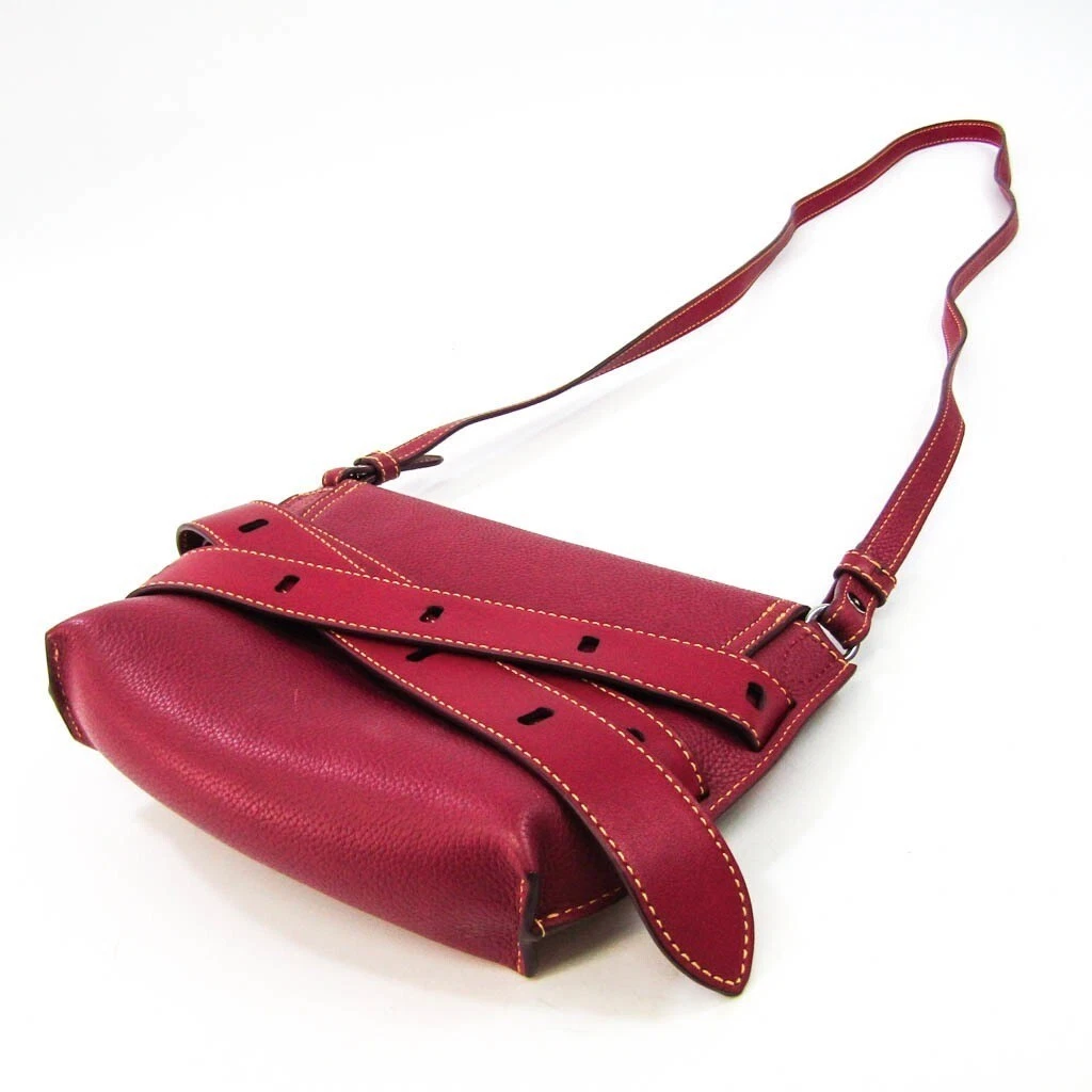 J&M Davidson THE BELT POUCH 1813n Women's Leather Shoulder Bag Burgundy BF552331