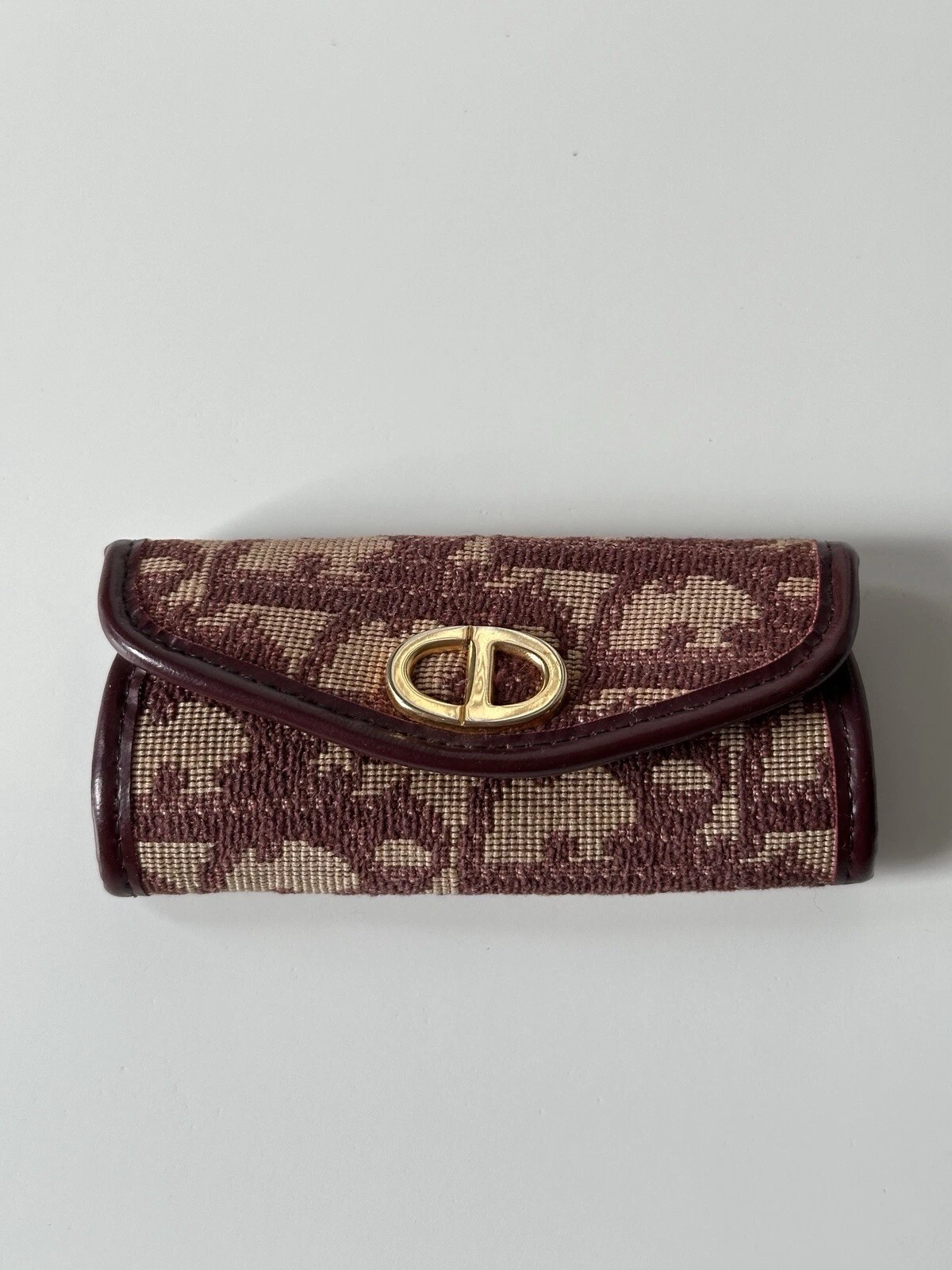 DIOR Monogramme Mini Trotteur Toile Porte Clé Portefeuille 80’