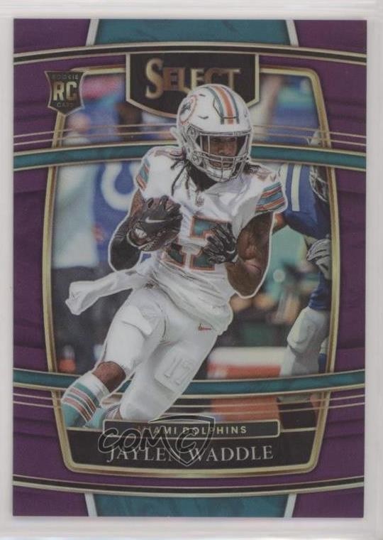 2021 Panini Select Concourse Purple Prizm 19/75 Jaylen Waddle #48 3h1