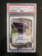 2025 Bowman Chrome Mega Box Prospect Mojo Auto Charlie Condon BMA-CC PSA 10