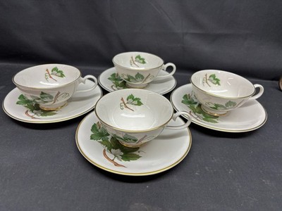Kirk ''KIR11'' Leaves on Vine ~ Germany ~ Set of 4 ~ Cups & Saucers ~ 2'' Tall