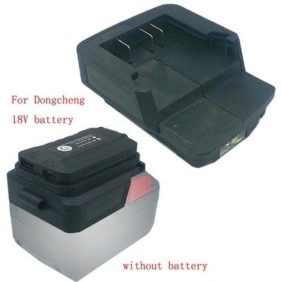 Akku Adapter mit USB Ausgang und Licht für Dongcheng 18V Elektrowerkzeug Akku