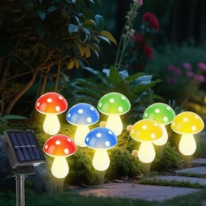 8Pcs LED Solar Mushroom Lights Outdoor Garden Decor Waterproof Fairy Light Lamp