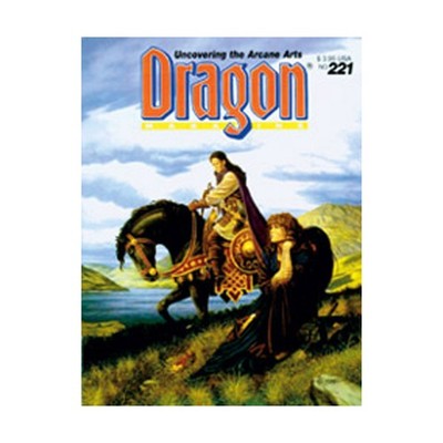 TSR Dragon Magaz  #221 ''Uncovering the Arcane Arts, Magic of Kings, Ley  Mag VG