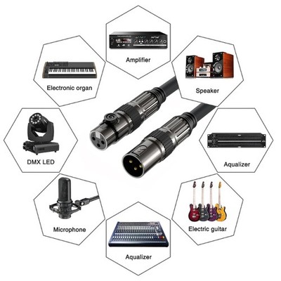 Professional Grade 3Pin Male to Female Mic Cable Converter Cord 1m-5m Long