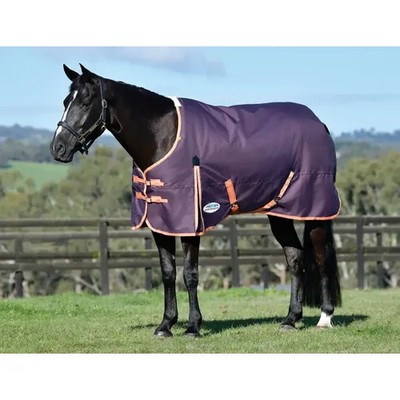 WeatherBeeta ComFiTec Essential 220g Standard Weidedecke - Pflaume/Orange