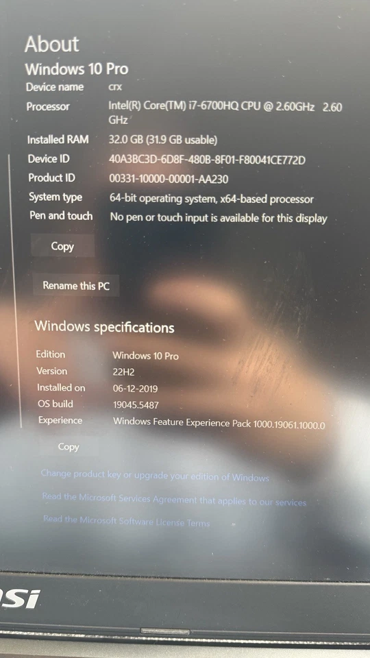 MSI APACHE PRO GE62 6QD - Image 4 of 4